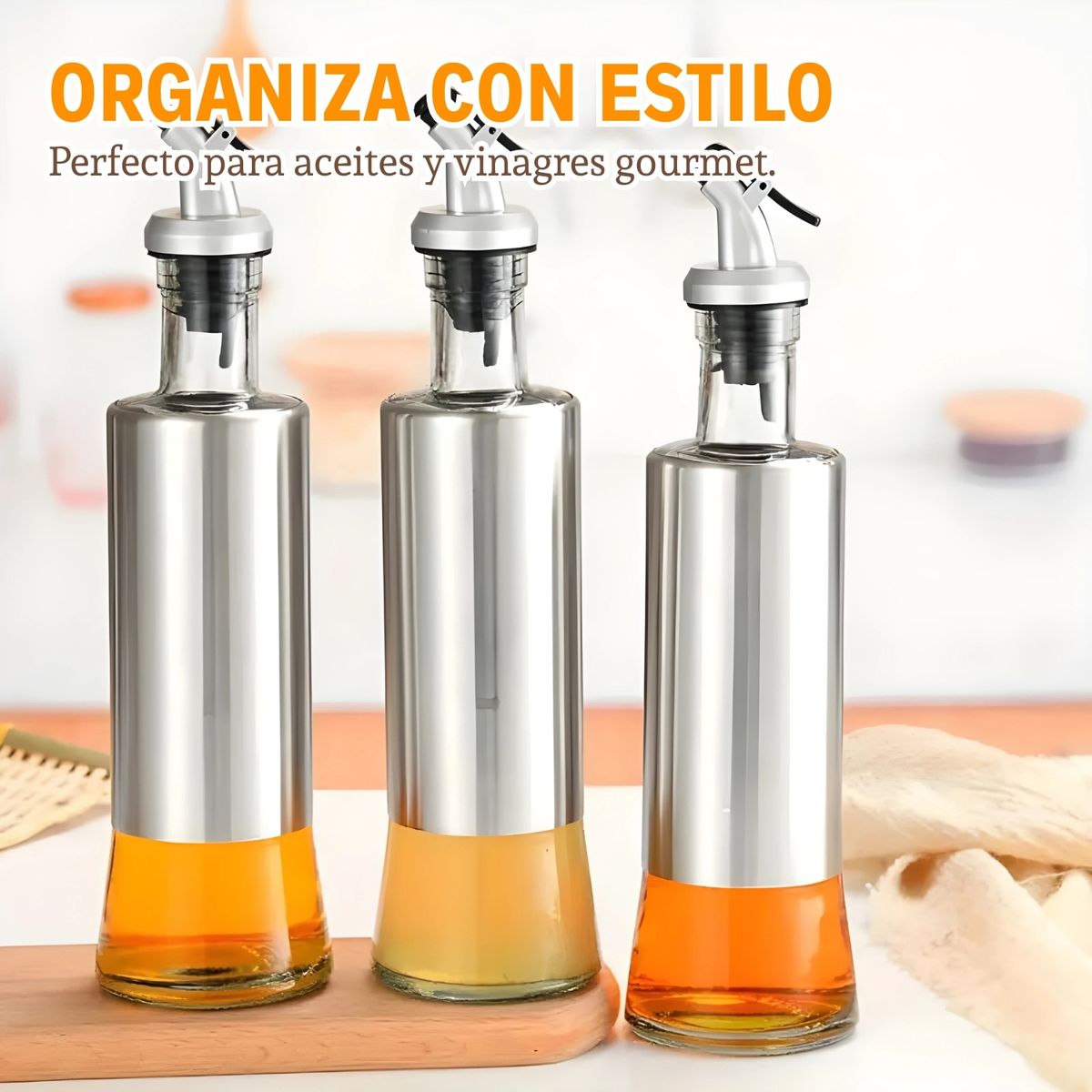 PENTHA - Frascos Aceiteros de Vidrio 300ml Pack x6 Cocina Moderna