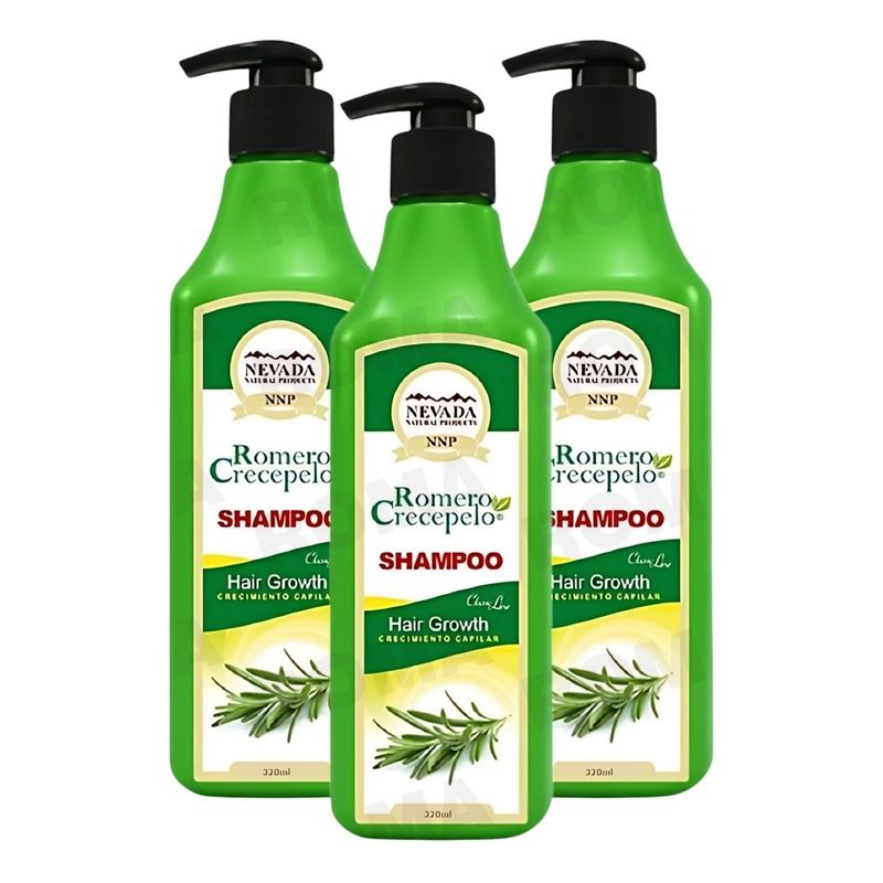 NEVADA NATURAL PRODUCTS - PACK 3 SHAMPOO ROMERO CRECEPELO 320ML NEVADA