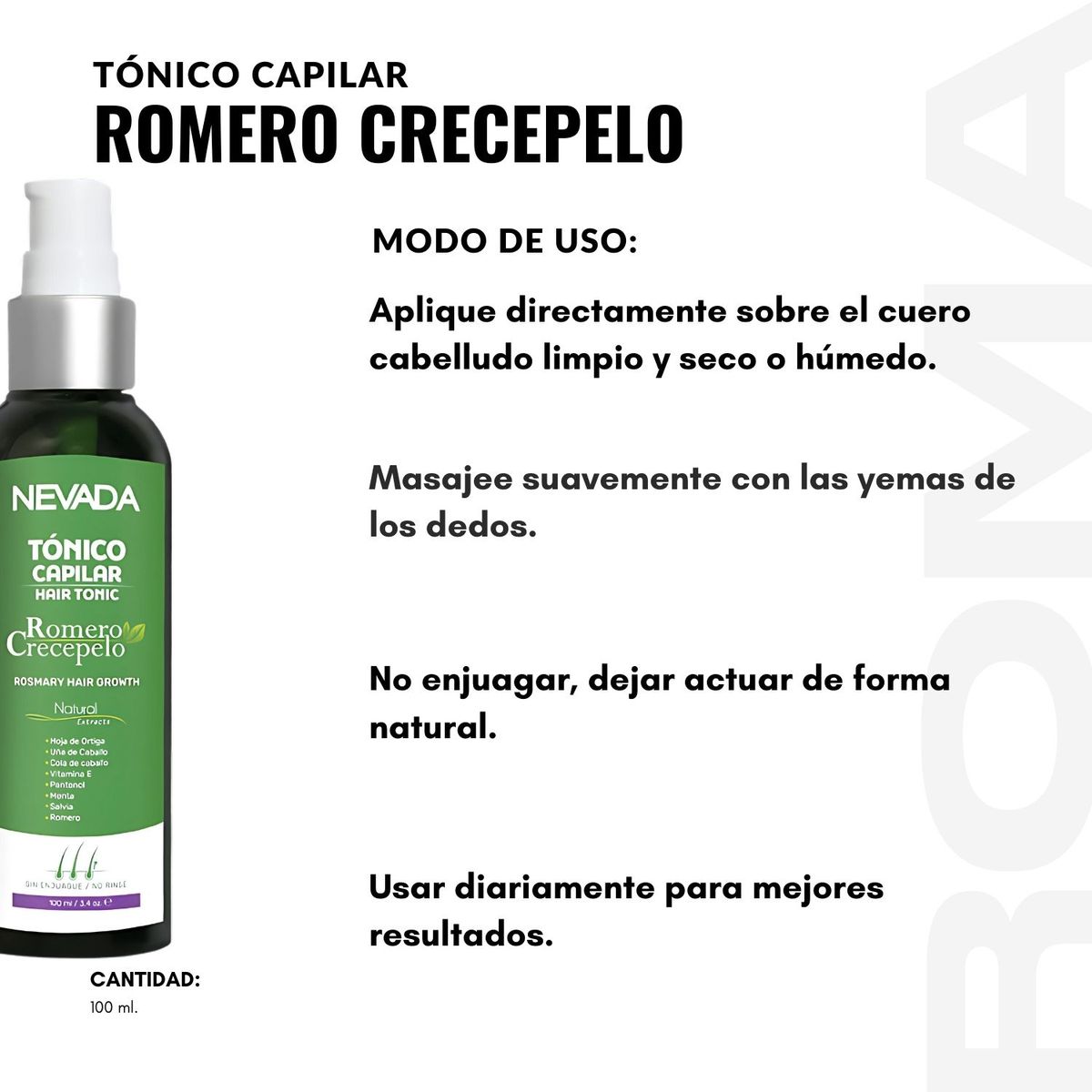 NEVADA NATURAL PRODUCTS - TÓNICO CAPILAR ROMERO CRECEPELO ORGINAL 100ML NEVADA