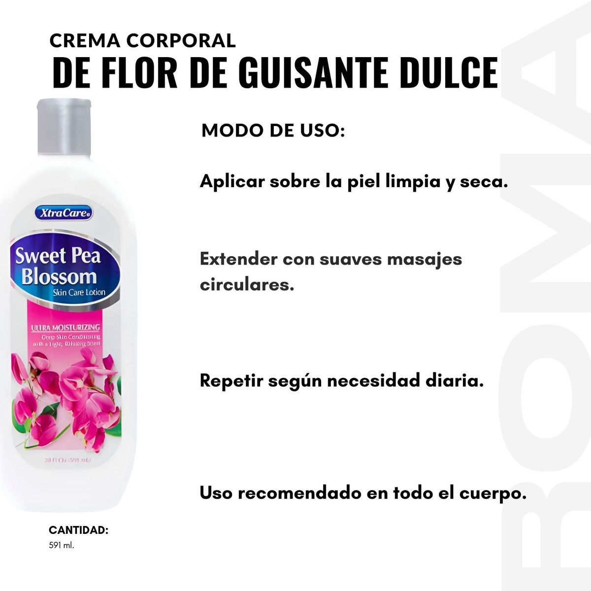 GENERICO - PACK 3 CREMA CORPORAL DE FLOR DE GUISANTE DULCE 591ML XTRACARE