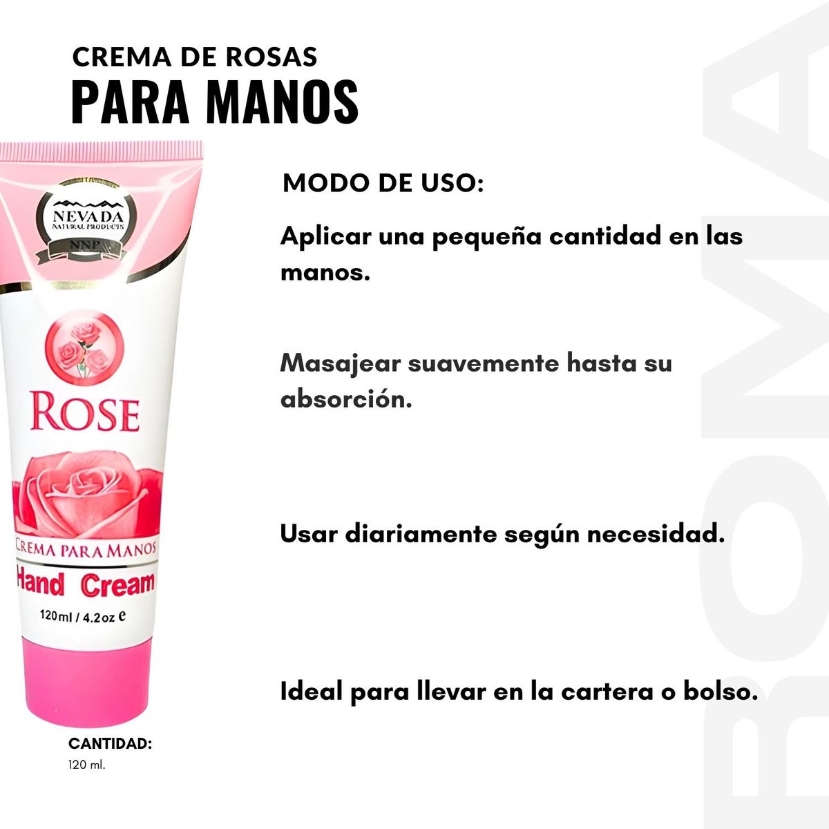NEVADA NATURAL PRODUCTS - CREMA DE ROSAS PARA MANOS 120ML NEVADA