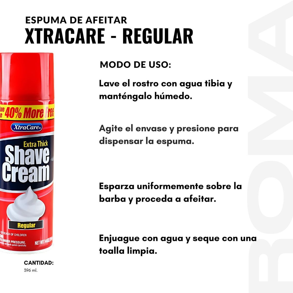 GENERICO - ESPUMA DE AFEITAR XTRACARE - REGULAR 396ML XTRACARE
