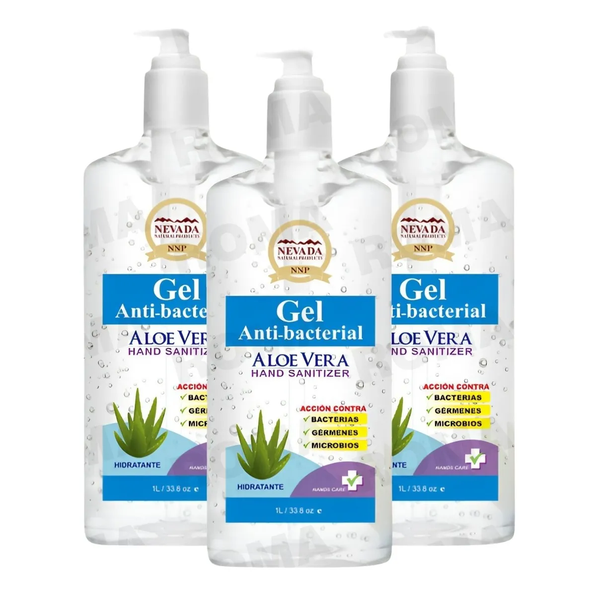 NEVADA NATURAL PRODUCTS - PACK 3 GEL ANTIBACTERIAL ALOE VERA 1L NEVADA