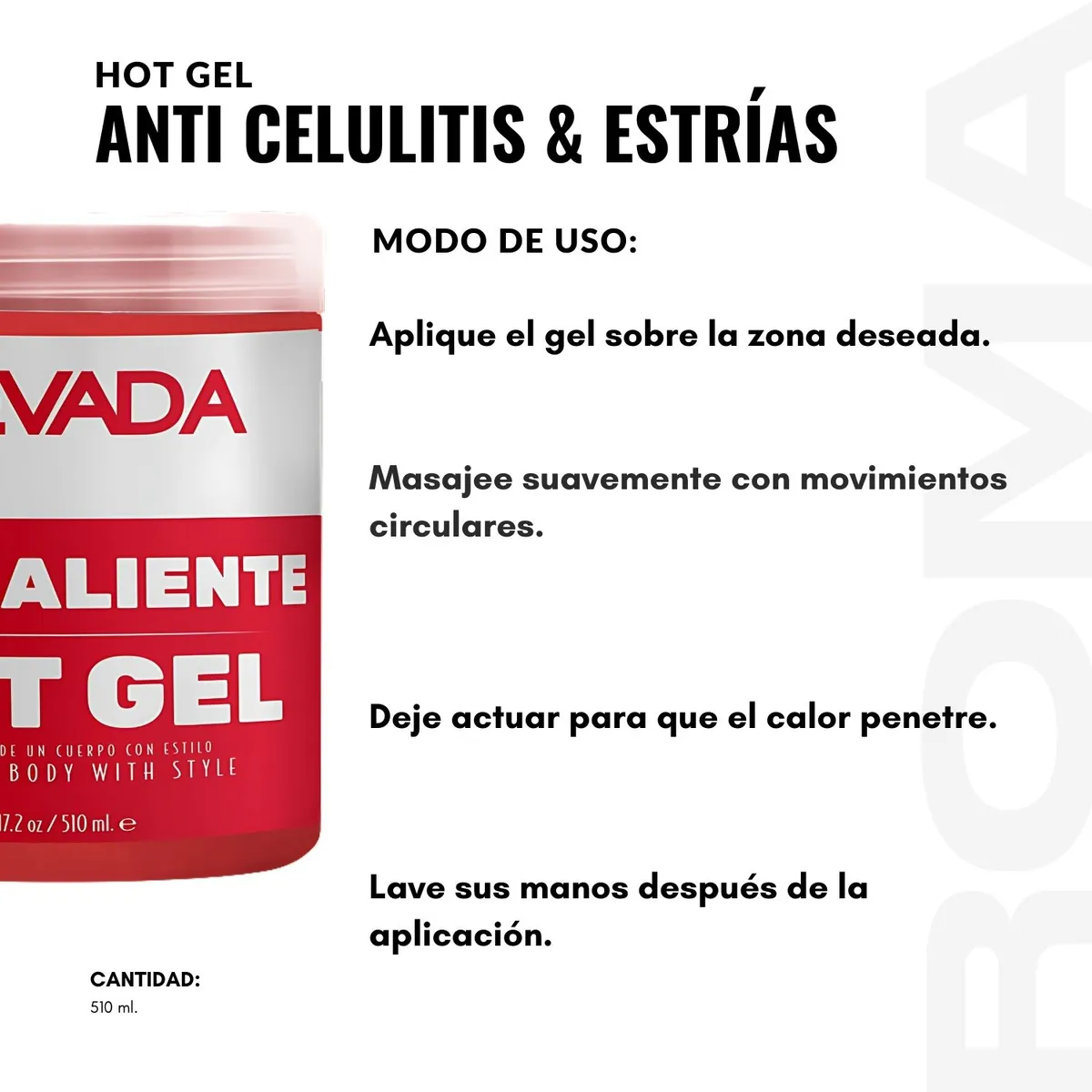NEVADA NATURAL PRODUCTS - HOT GEL ANTI CELULITIS & ESTRÍAS 510ML