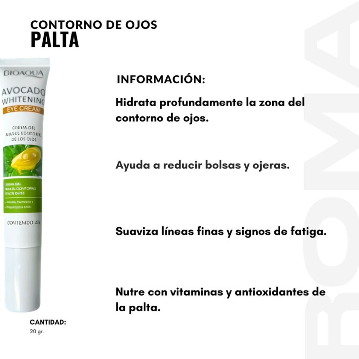 BIOAQUA - CONTORNO DE OJOS PALTA 20G BIOAQUA