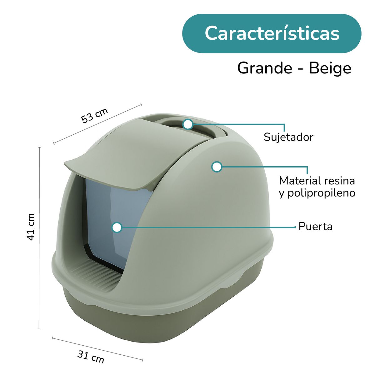 CAT OH - Arenero para Gato cerrado tipo Iglu - Verde
