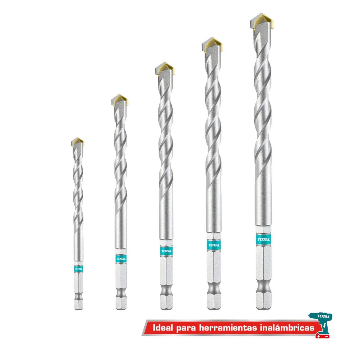 TOTAL TOOLS - Set de Brocas para Concreto 5pcs 4-10mm Total