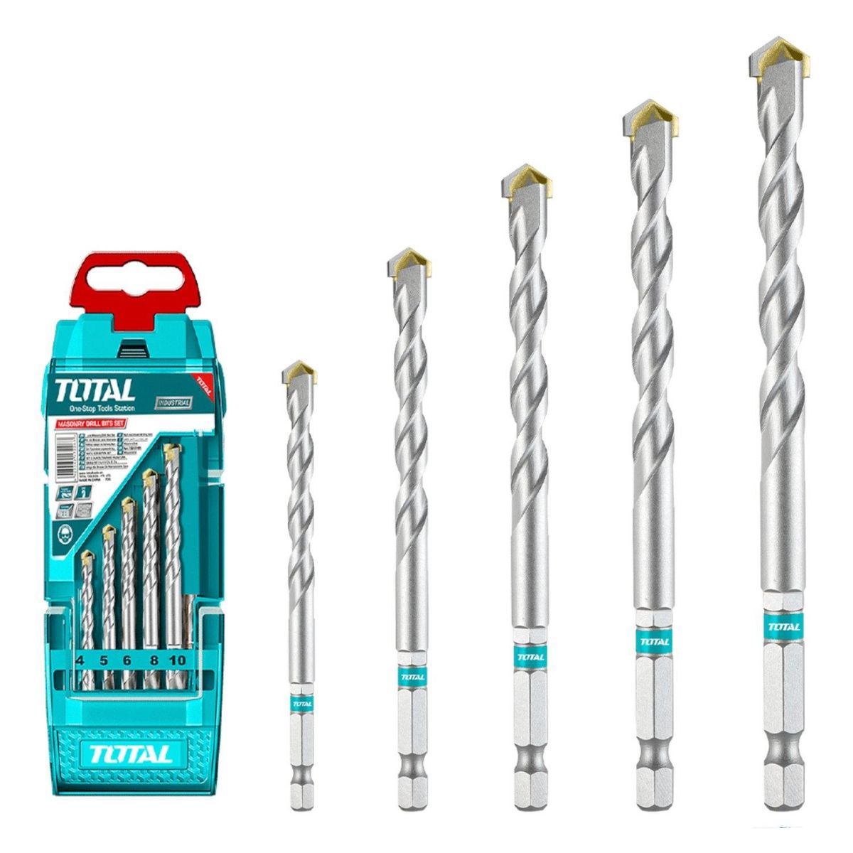 TOTAL TOOLS - Set de Brocas para Concreto 5pcs 4-10mm Total
