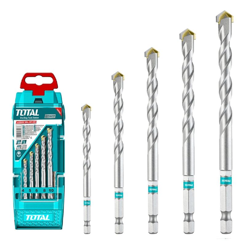 TOTAL TOOLS - Set de Brocas para Concreto 5pcs 4-10mm Total