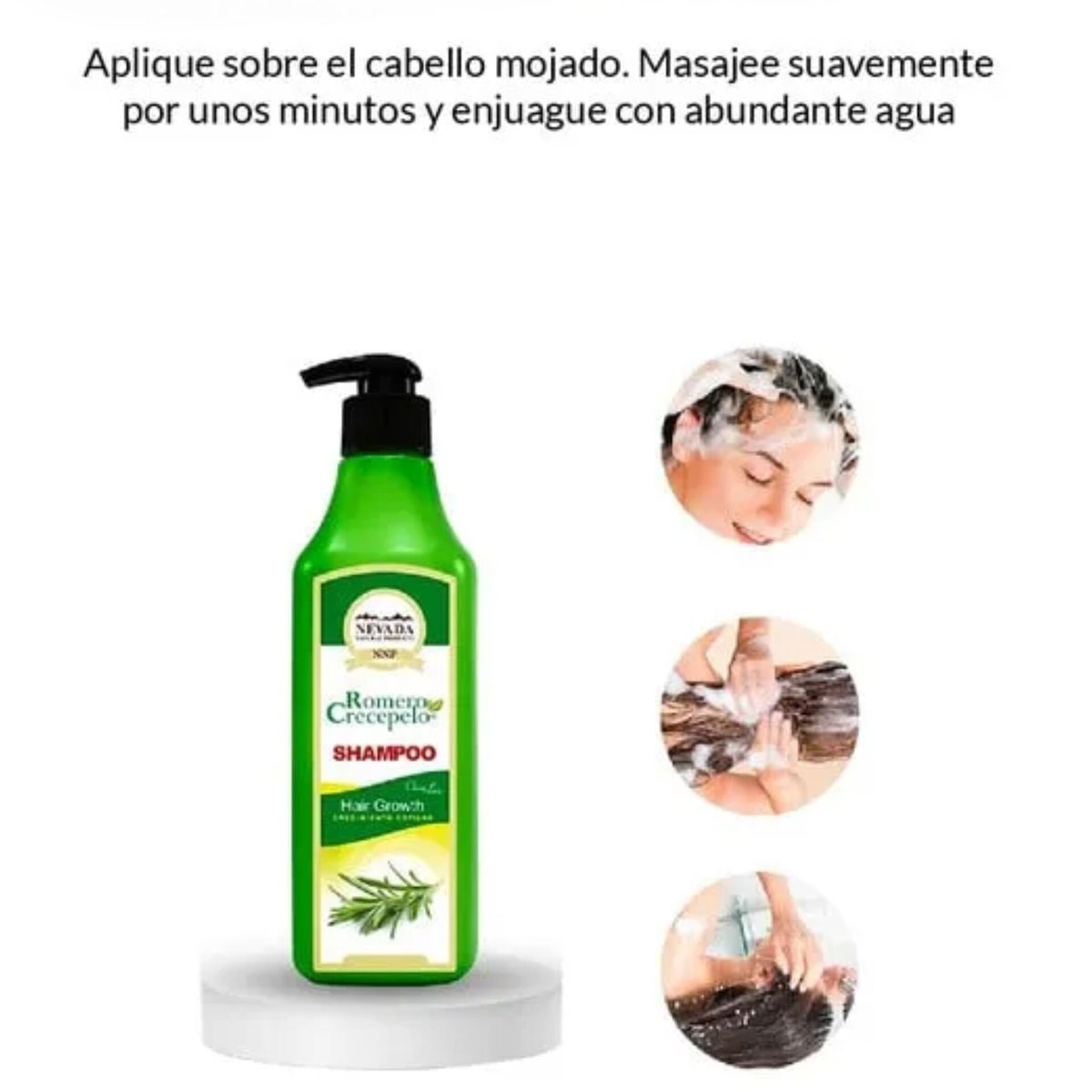 NEVADA NATURAL PRODUCTS - Shampoo Romero Crecepelo  pack de 2 de 320 ml.
