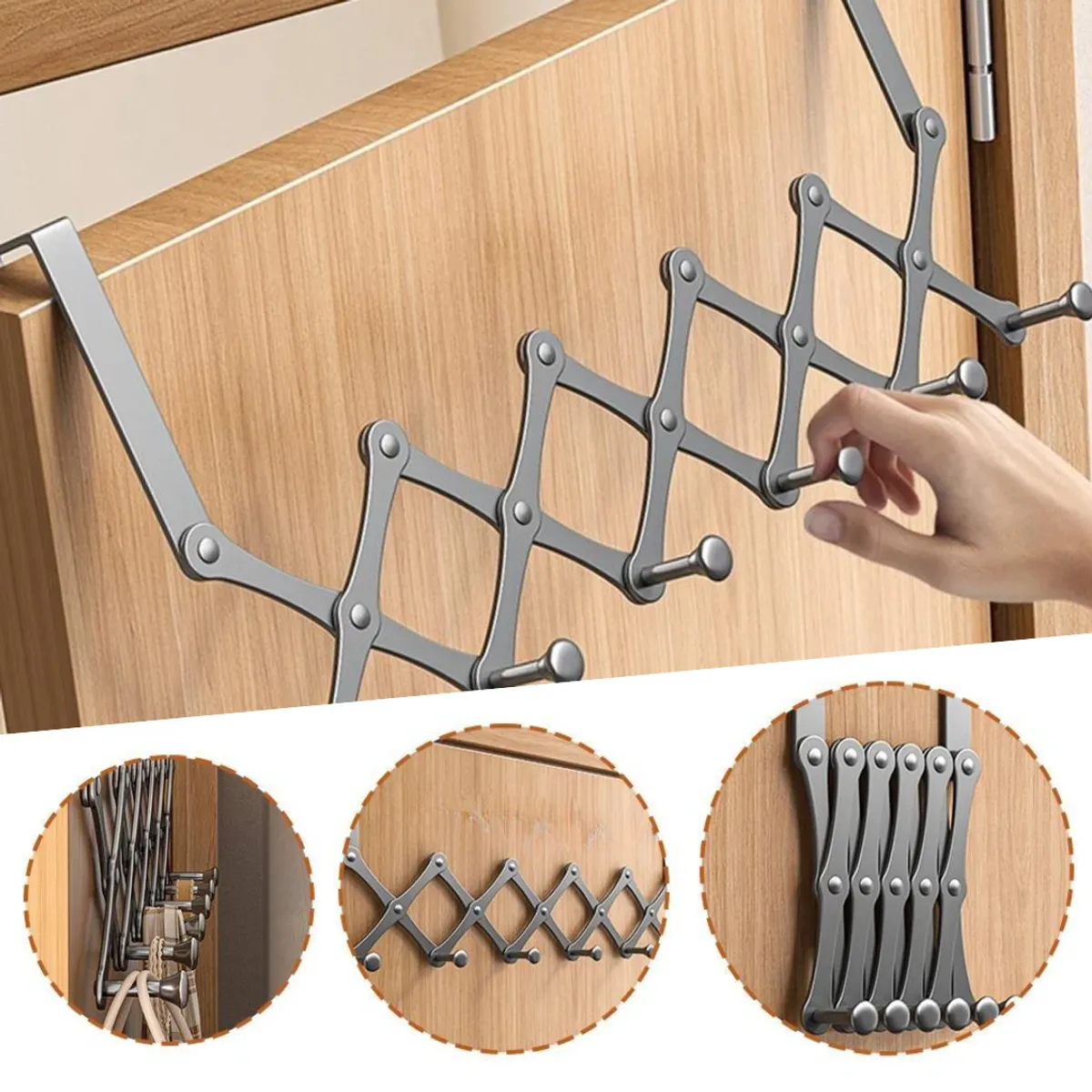 Perchero colgador extensible de puerta plegable, marca INSPIRA MARKET - Foto Principal