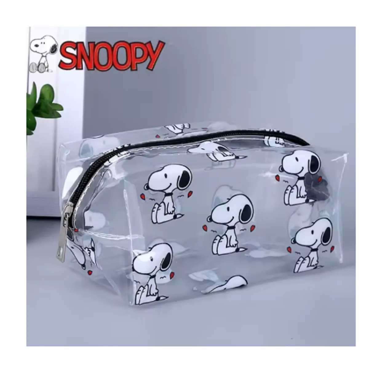 SNOOPY - Pequeño Neceser Snoopy Enamorado  PVC Transparente