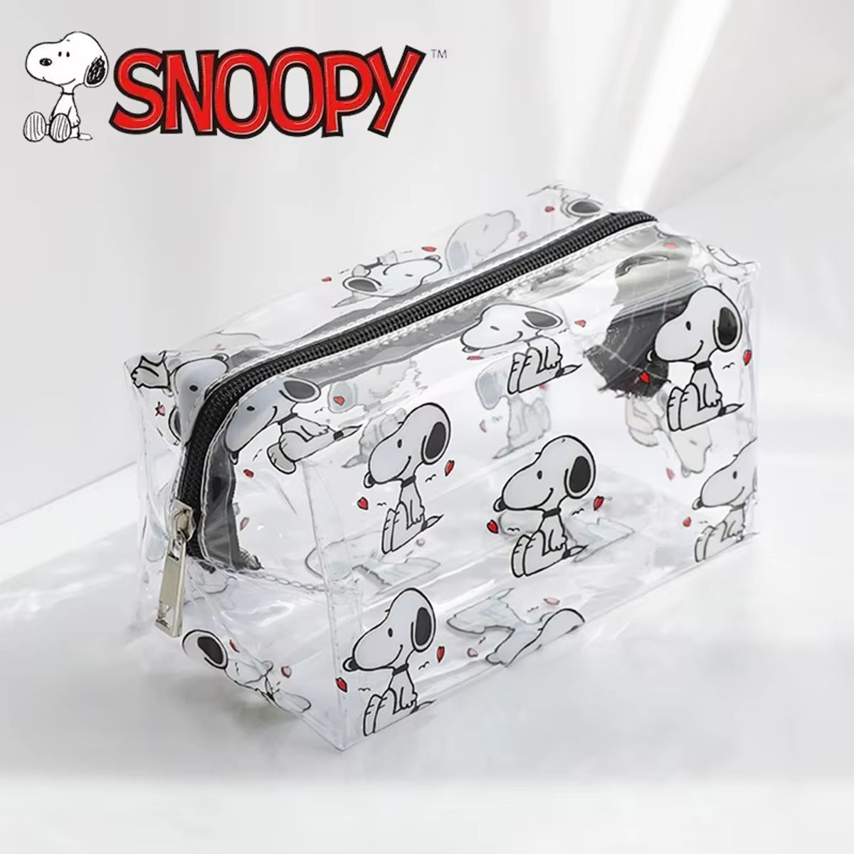 SNOOPY - Pequeño Neceser Snoopy Enamorado  PVC Transparente