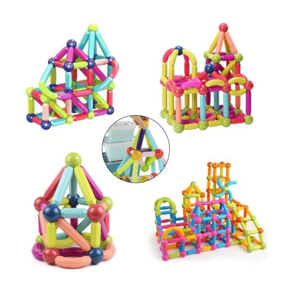 OEM - Juego Magnético Educativo Bloques Construcción 64 Pzs