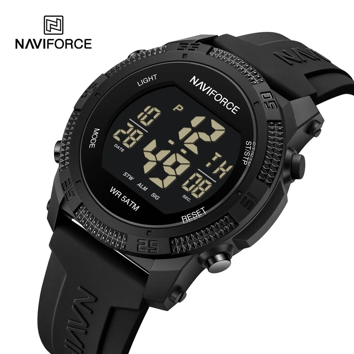 NAVIFORCE - Reloj Naviforce 7104 Digital Correa Negra de silicona
