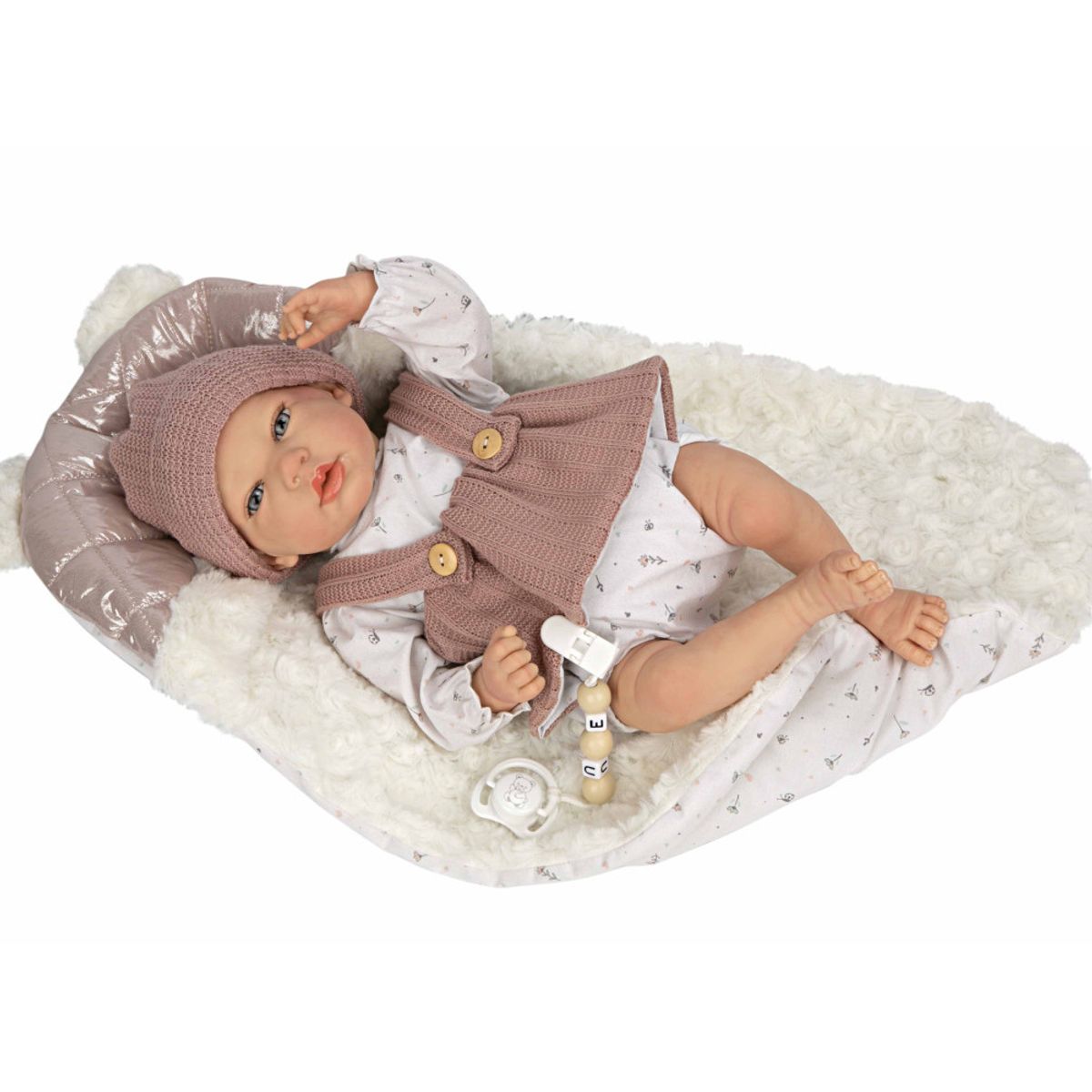 MUÑECAS REBORN - Muñeca Reborn 40 cm Sandra Rosa con Manta - Arias 98160