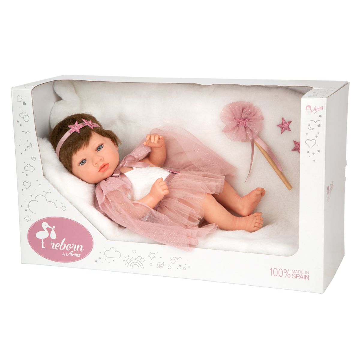 MUÑECAS REBORN - Muñeca Bebe Reborn 38 cm Princess Rosa con Manta Arias 98194