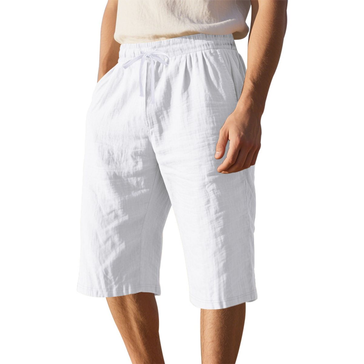 TIOZONEY - pantalones cortos casuales ligeros - Blanco