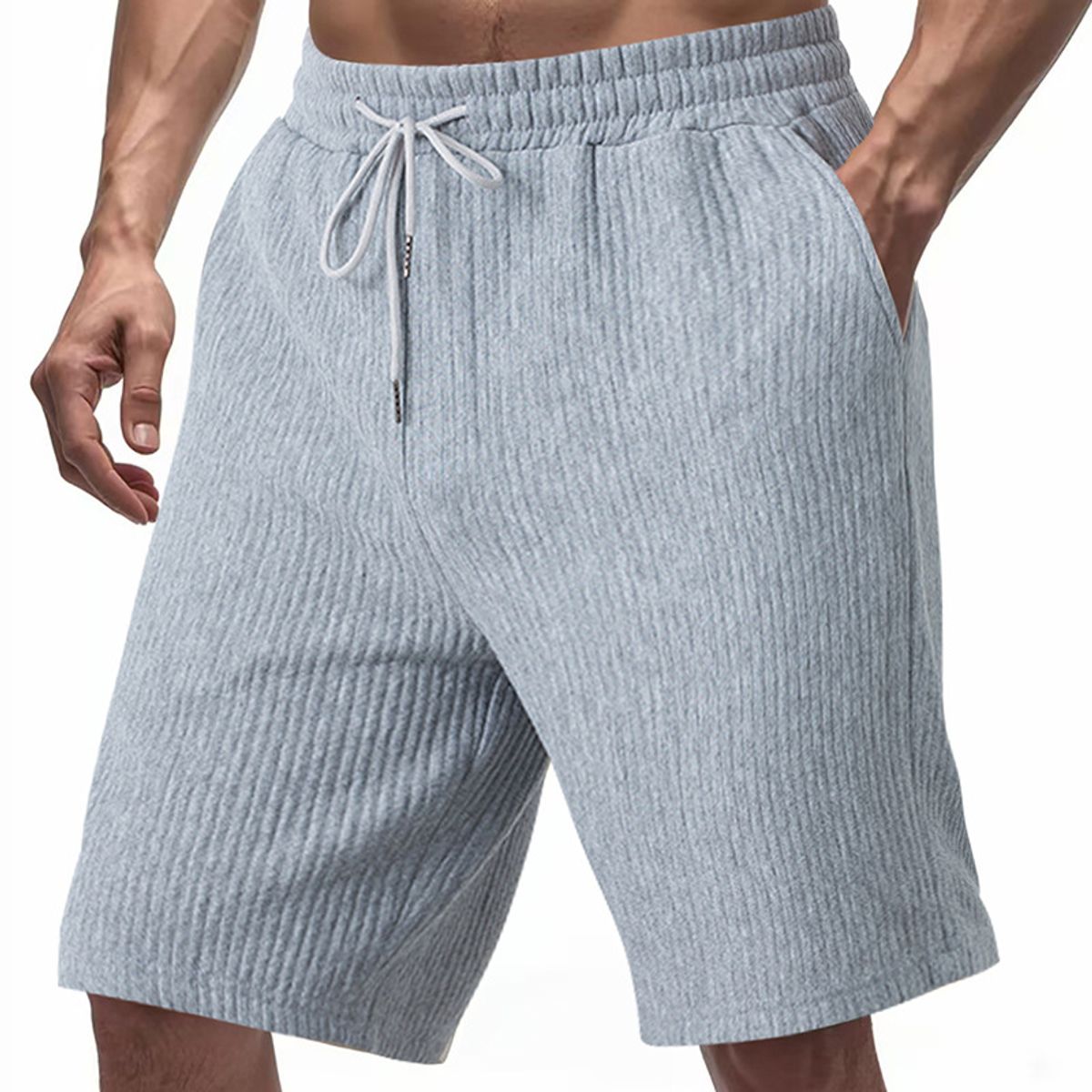 TIOZONEY - pantalones cortos de verano con bolsillos - Gris