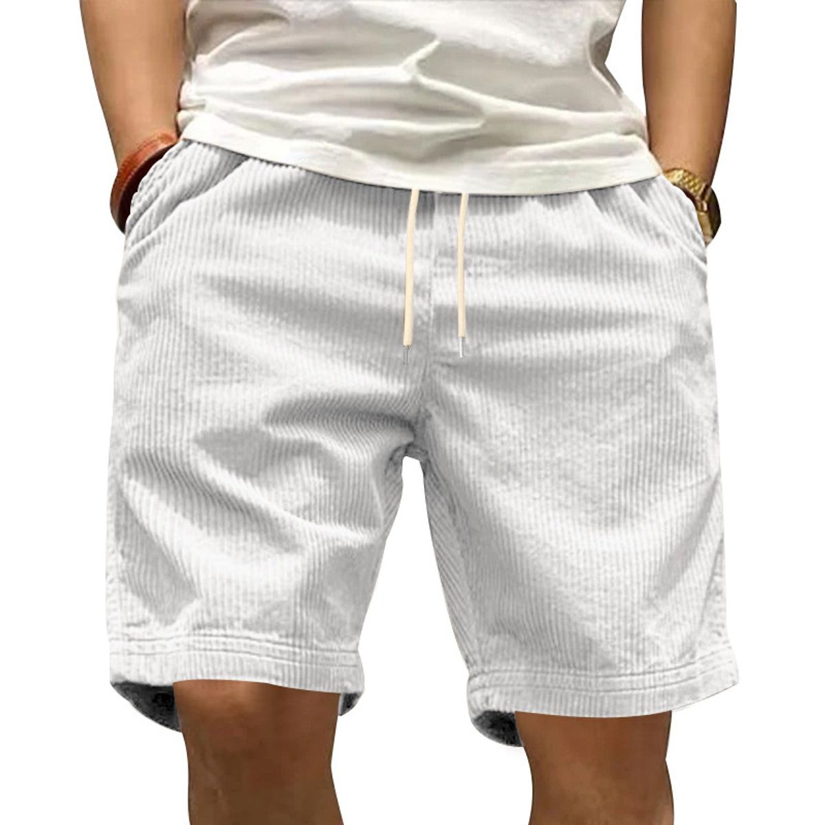 TIOZONEY - pantalones cortos casuales ligeros - Blanco