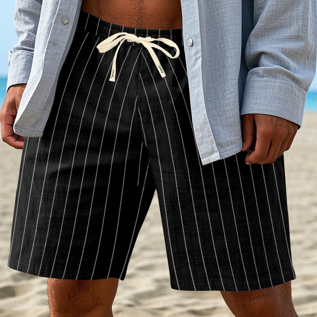TIOZONEY - pantalones cortos de verano con bolsillos - Negro