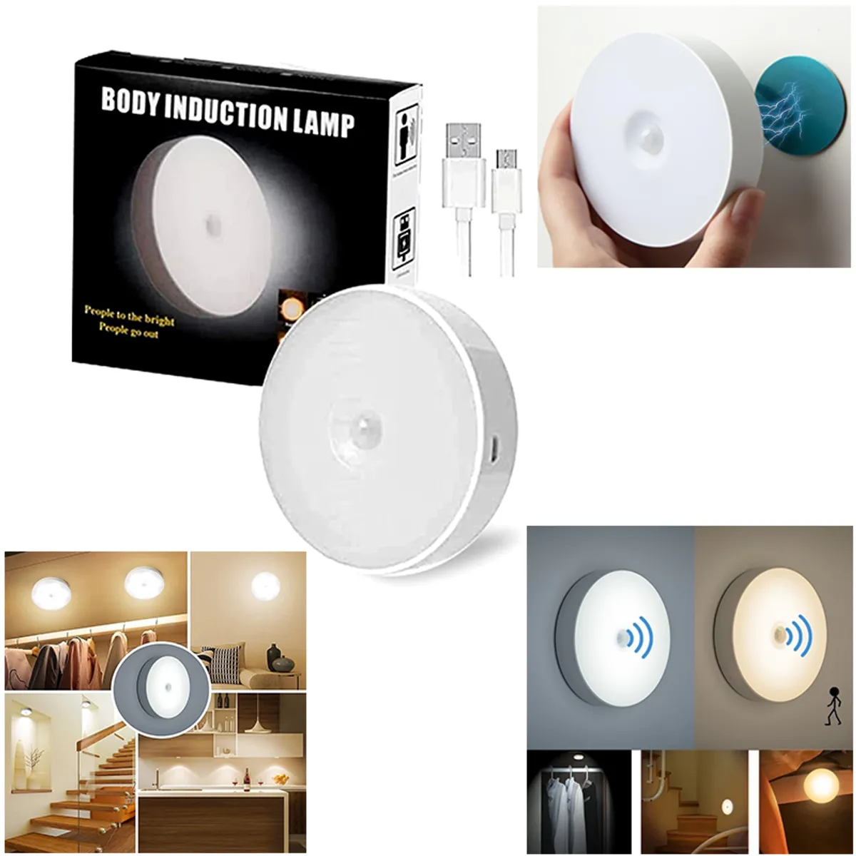 GENERICO - FOCO LED CON SENSOR DE MOVIMIENTO MINI LAMPARA RECARGABLE INALÁMBRICO