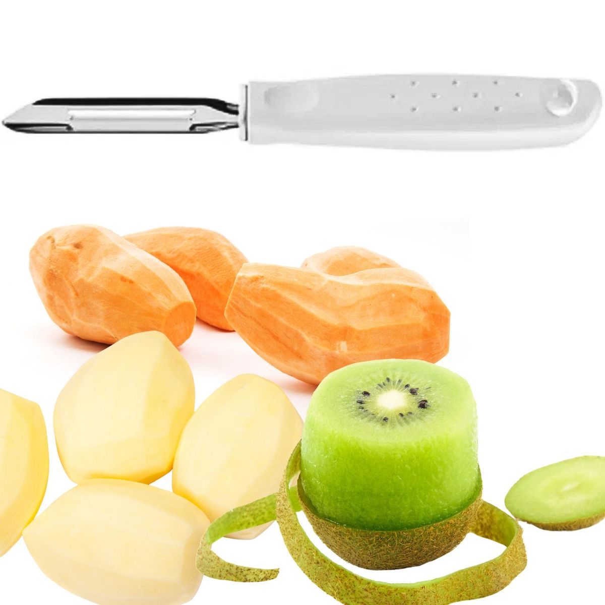 TRAMONTINA - Pelador De Papa Mango Blanco - Tramontina