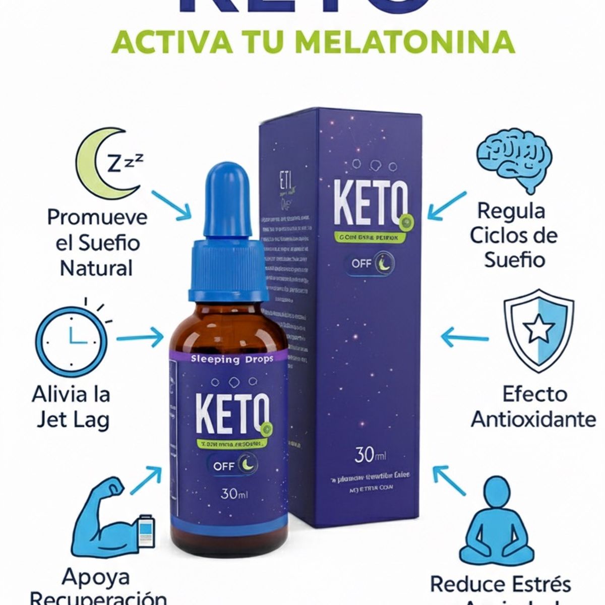 KETO CAPS - Melatonina Activador en Gotas x 60