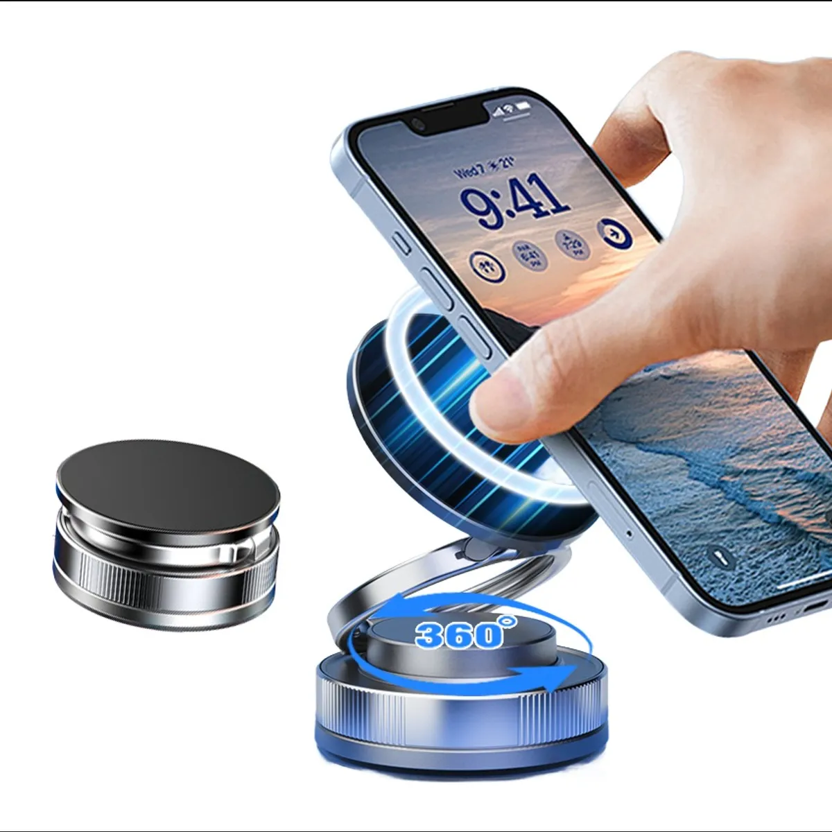 OEM - Soporte Magnético para Teléfono con Ventosa de Vacío Ajustable y Rotación 360°