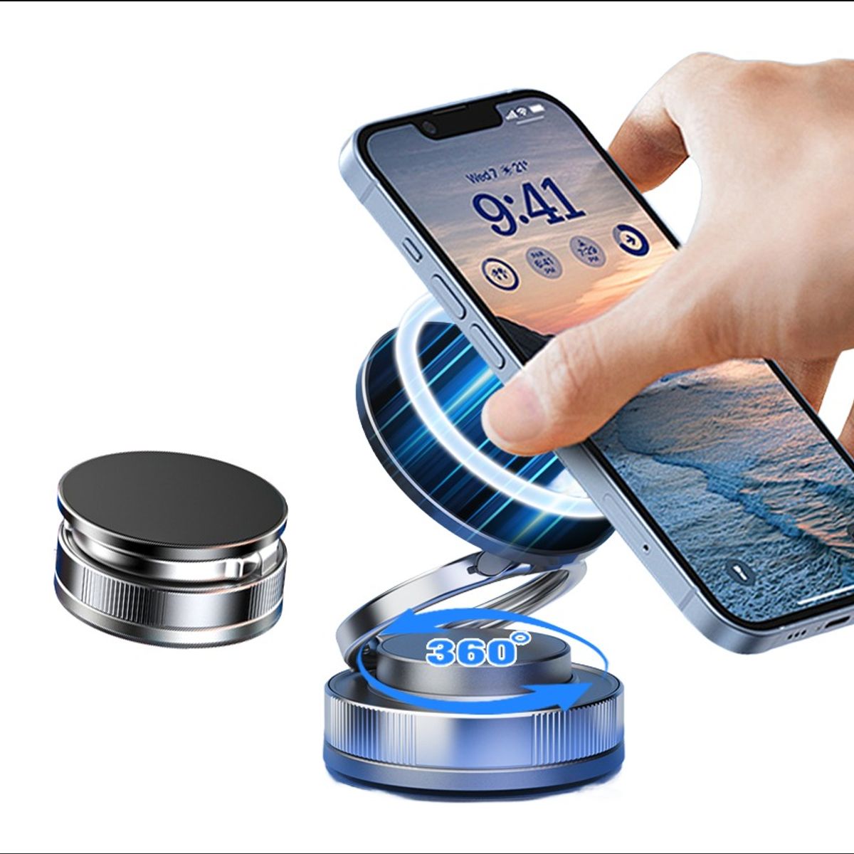 OEM - Soporte Magnético para Teléfono con Ventosa de Vacío Ajustable y Rotación 360°