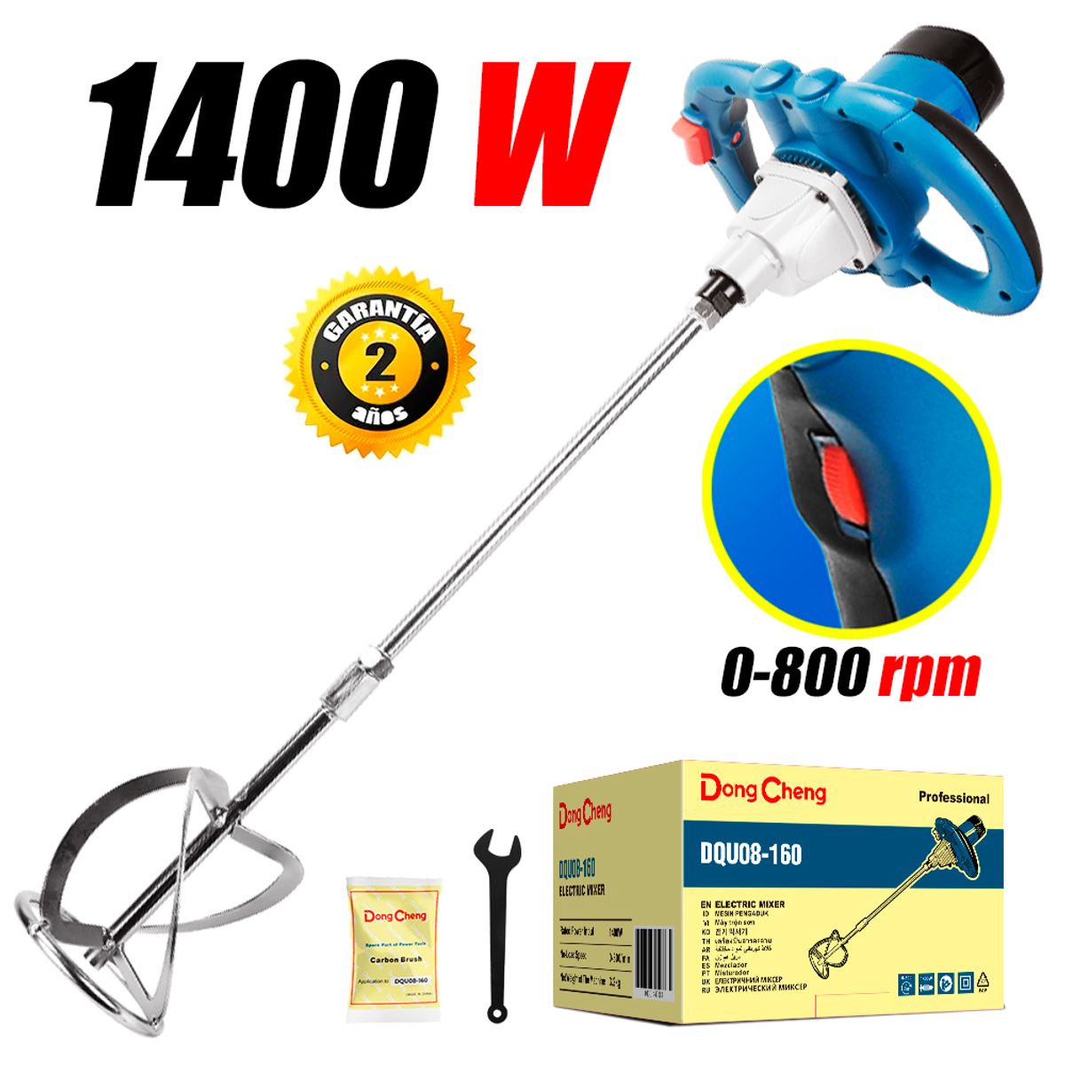 DONGCHENG - Mezcladora Pegamento Pintura Industrial Dongcheng DQU08-160 1400W