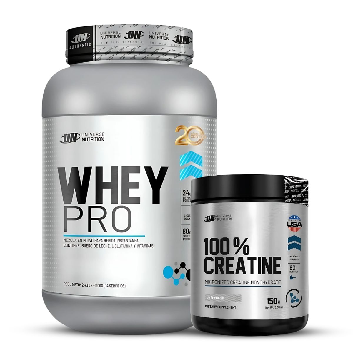UNIVERSE NUTRITION - Whey Pro 1.1 kg Vainilla + Creatina universe nutrition 150 g - 60 servicios