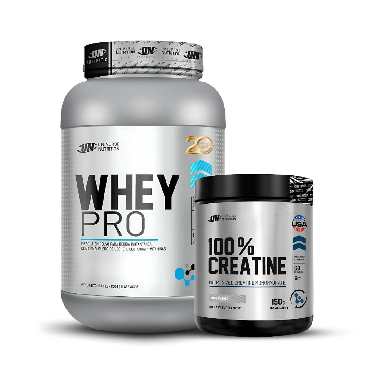 UNIVERSE NUTRITION - Whey Pro 1.1 kg Vainilla + Creatina universe nutrition 150 g - 60 servicios
