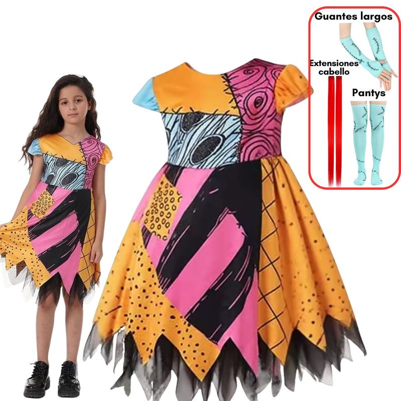 GENERICO - Vestido Sally Extraño Mundo Jack Niñas - Tallas 4 hasta 14