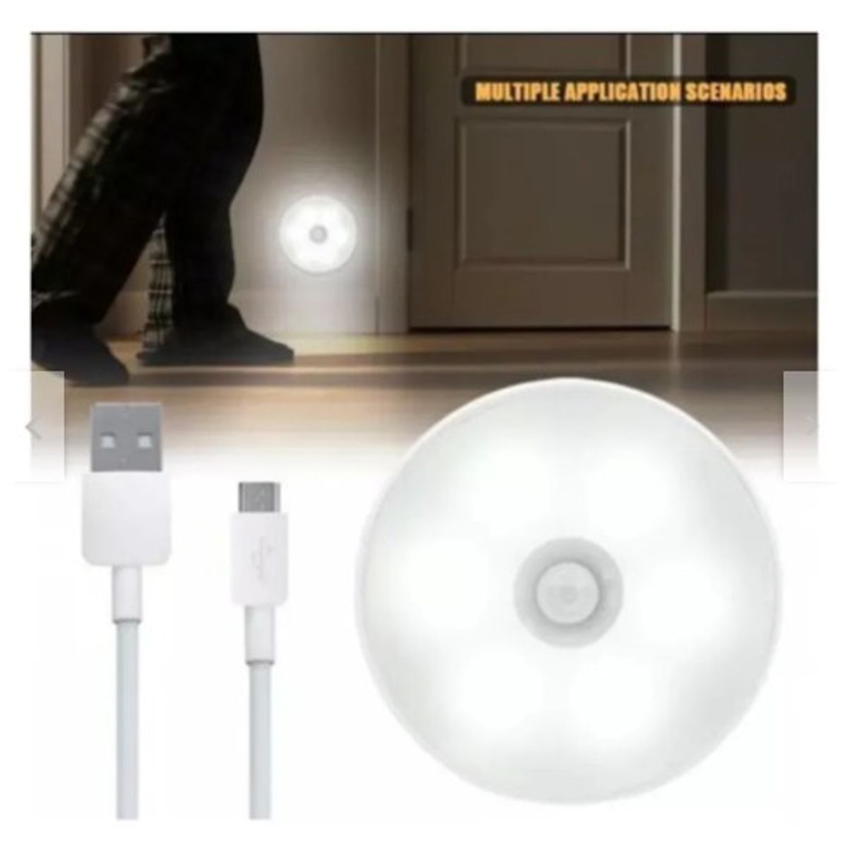 GENERICO - Foco Lámpara LED con Sensor de Movimiento Recargable USB