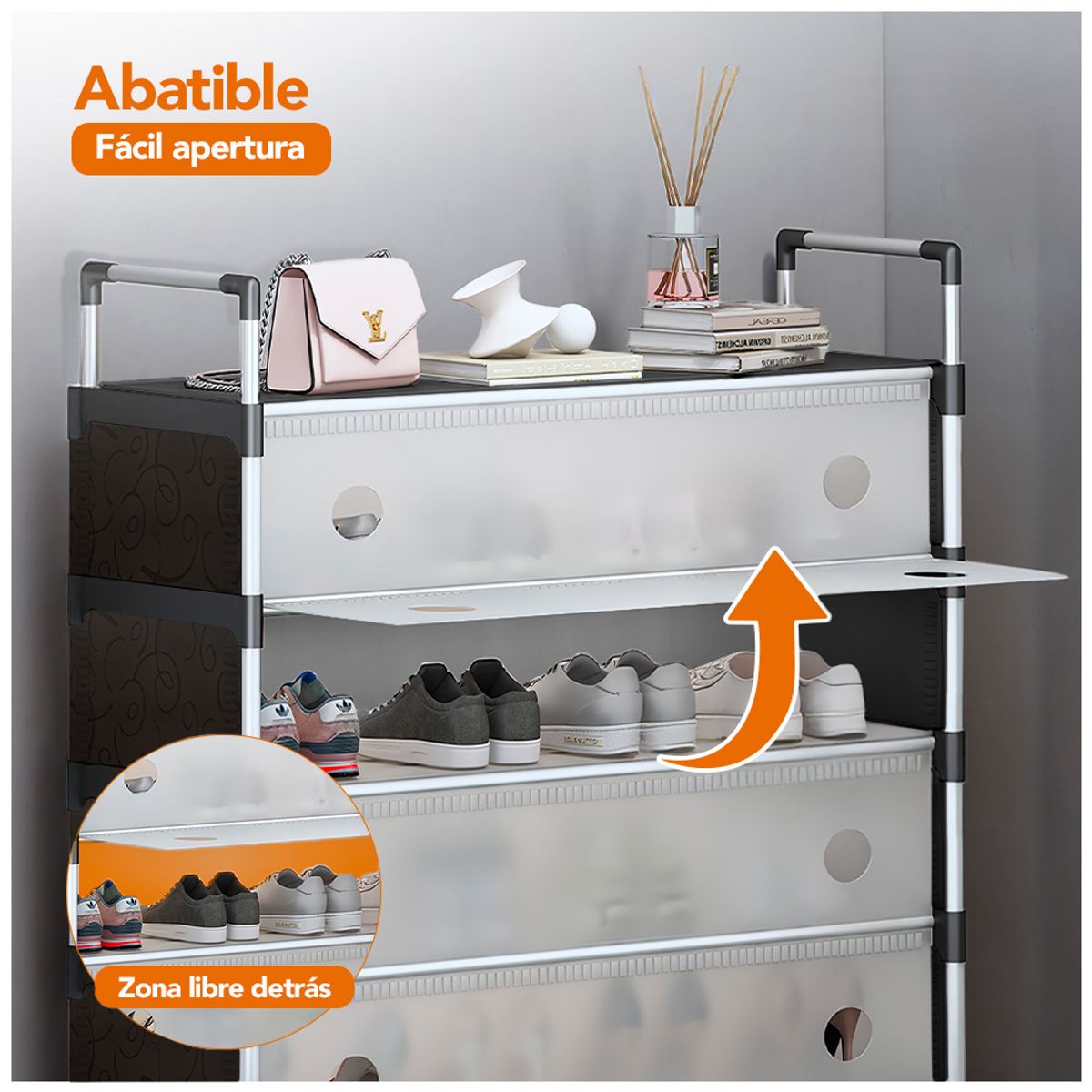 KELLER - Zapatera Organizador 5 Niveles Negro XJ6