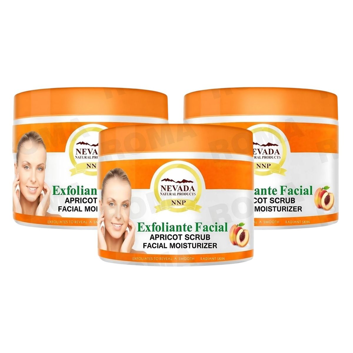 NEVADA NATURAL PRODUCTS - PACK 3 EXFOLIANTE FACIAL DE DURAZNO 283G NEVADA