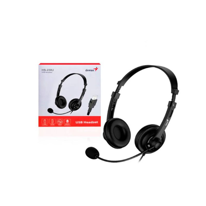 GENIUS - AUDIFONO CMICROF GENIUS HS-230U USB-A 24M BLACK