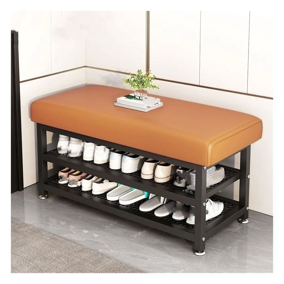 GRETAIL - Zapatera Multiuso Con Asiento 8 Pares 110cm 2 Niveles