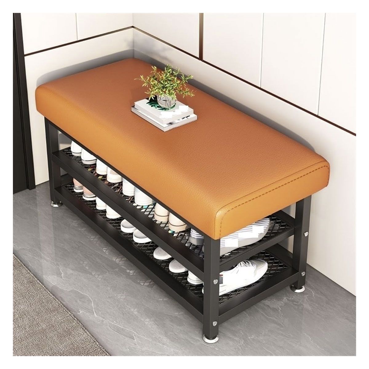 GRETAIL - Zapatera Multiuso Con Asiento 8 Pares 110cm 2 Niveles