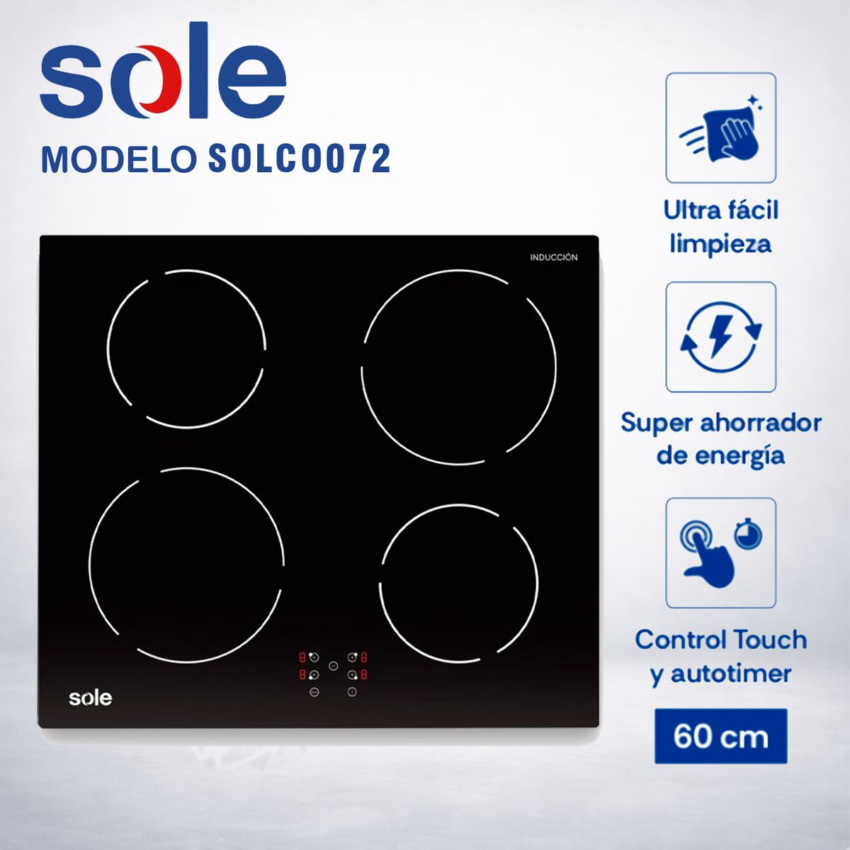 SOLE - Encimera Inducción Sole Eléctrico 60cm - SOLCO072