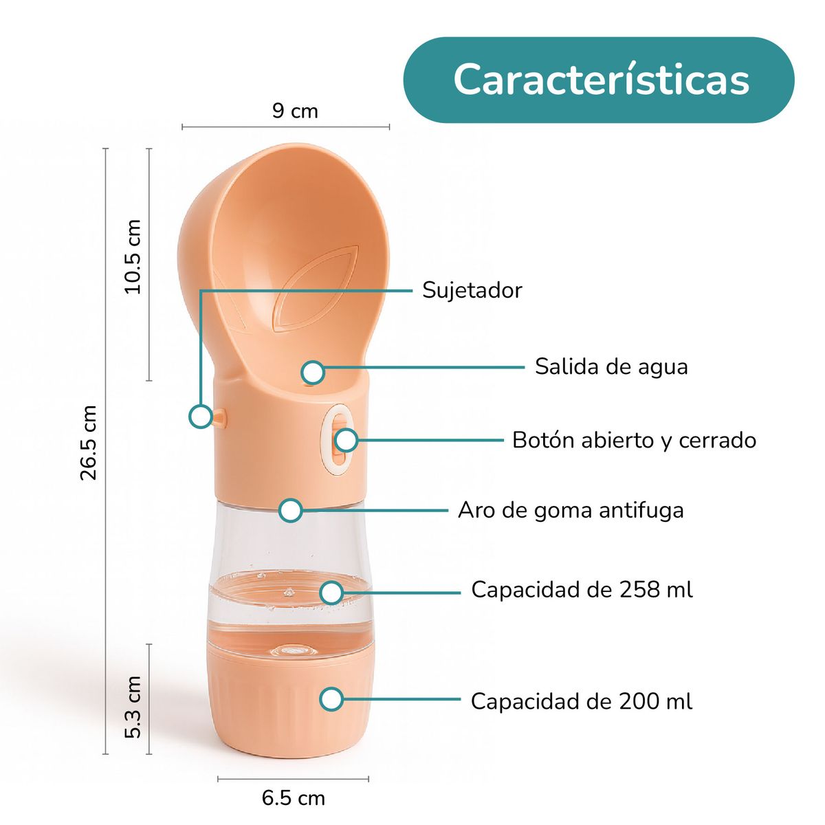 CAT OH - Bebedero y Comedero Portátil para Perros - Celeste