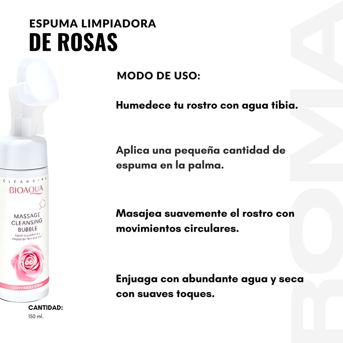 BIOAQUA - ESPUMA LIMPIADORA ROSAS 150ML BIOAQUA