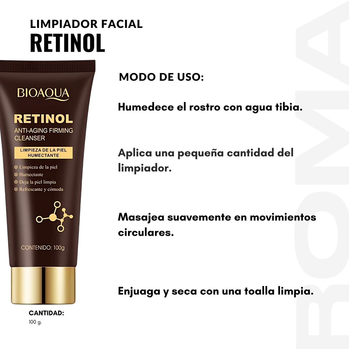 BIOAQUA - PACK 3 LIMPIADOR FACIAL RETINOL 100G