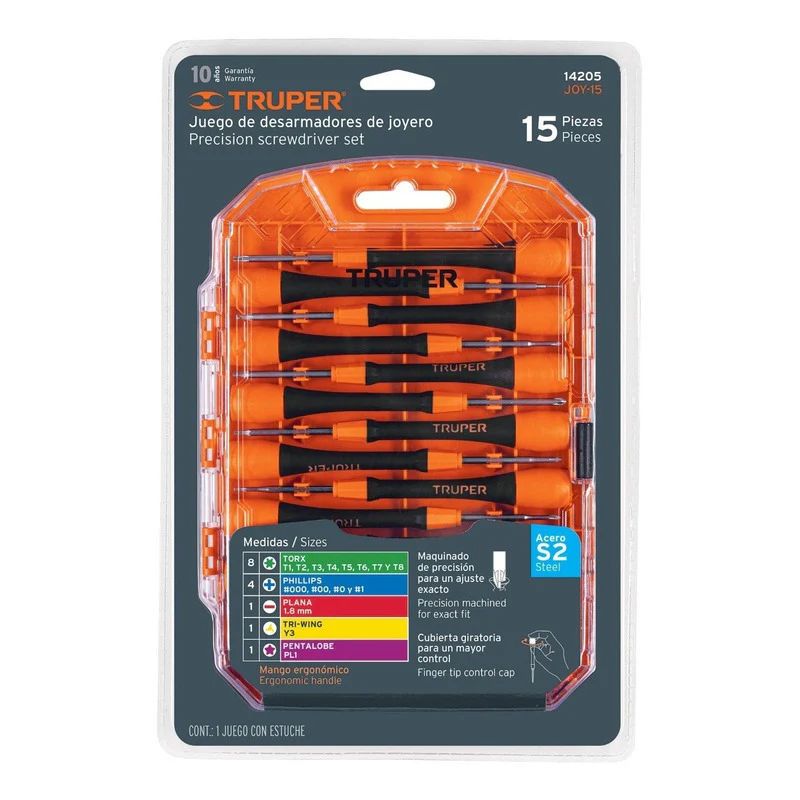TRUPER - Juego Desarmadores Perilleros 15 Piezas Truper 14205