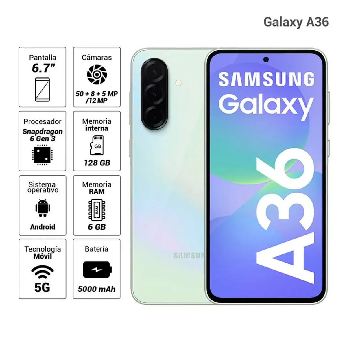 SAMSUNG - Galaxy A36 5G 128GB 6GB RAM VERDE