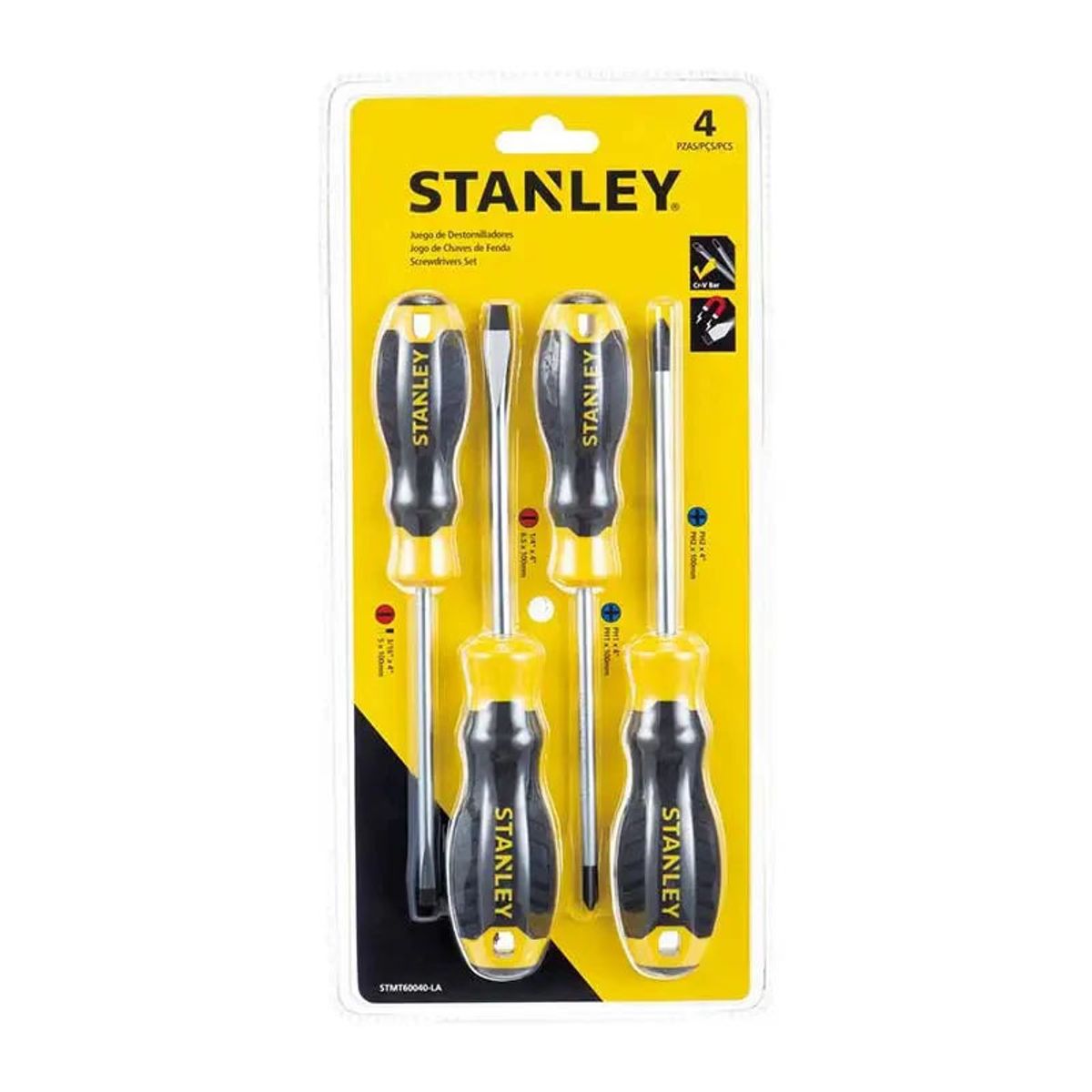 STANLEY - Destornilladores cushiongrip 4 piezas STMT60040-LA Stanley