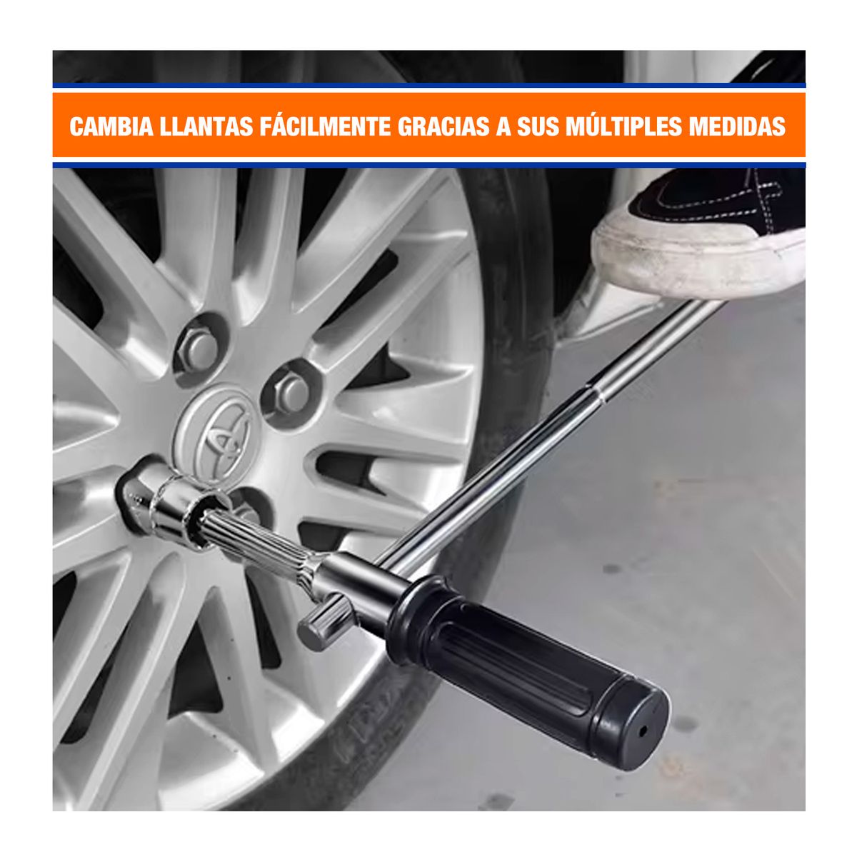 GENERICO - Llave Cruzada Rápida 16'' Cr-v + 2 Conectores - Wth6516