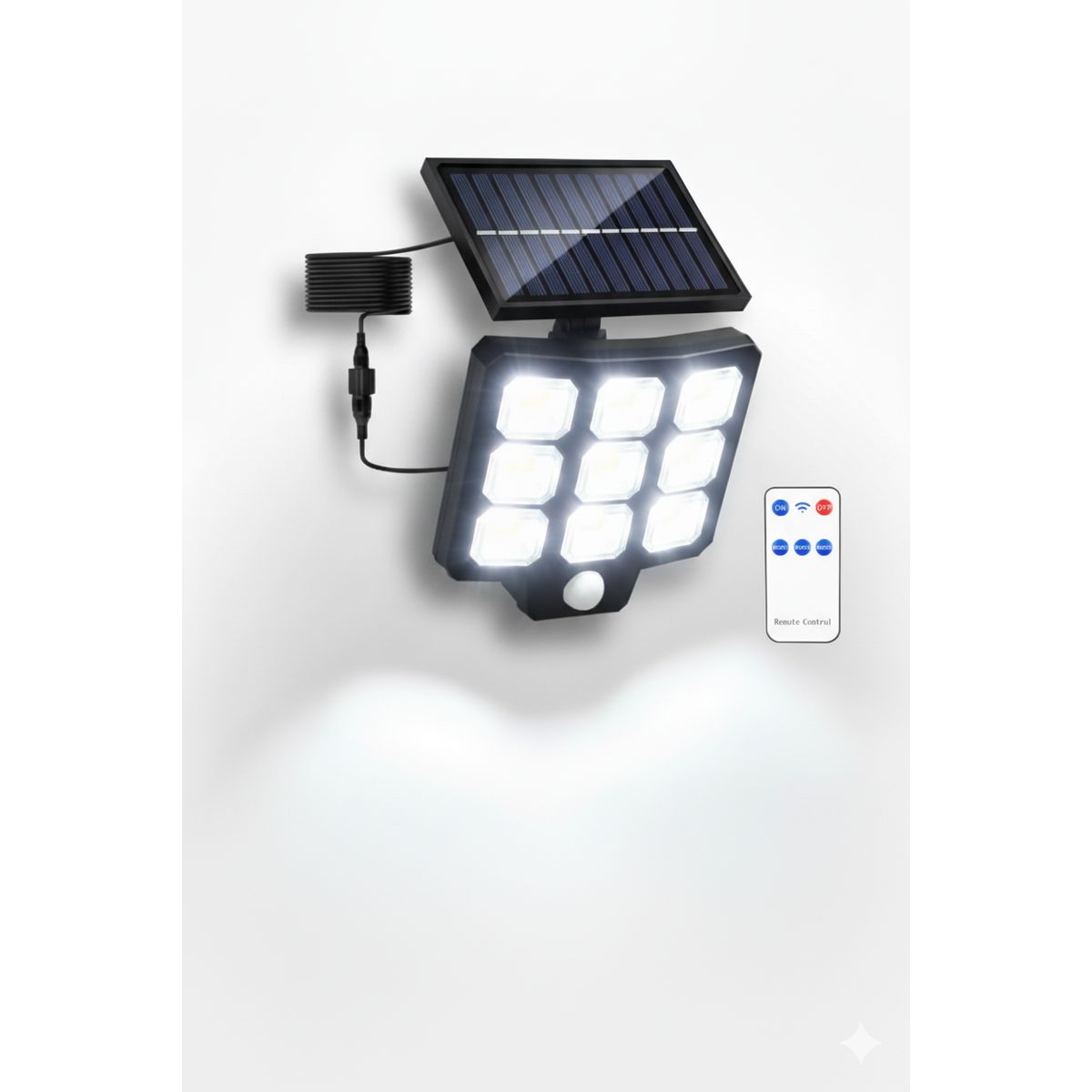 NUVORA - APLIQUE SOLAR DE 100W CON PANEL DISTANCIABLE