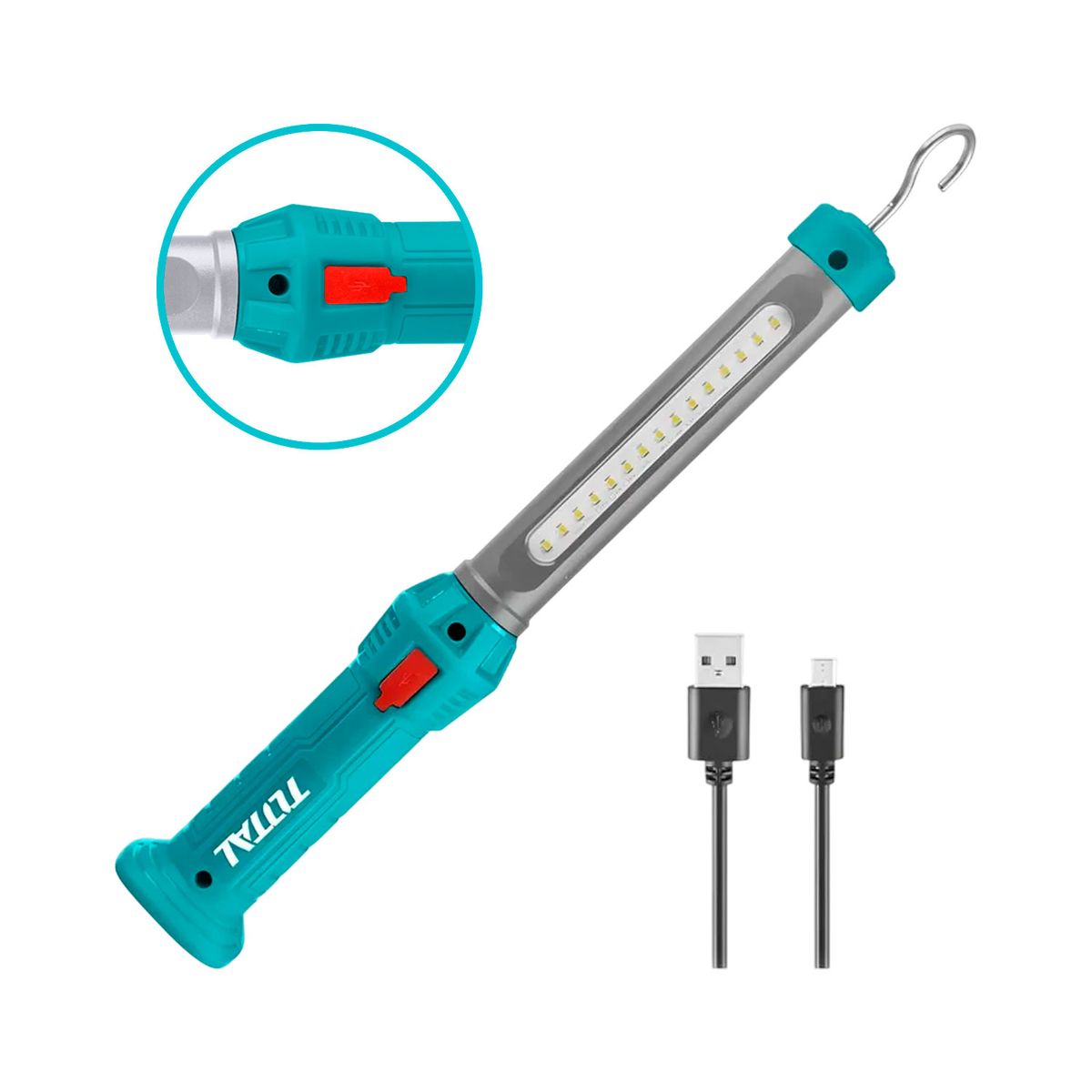 TOTAL TOOLS - Linterna Recargable 3.6v 300 Lúmenes Usb Twli35261 Total